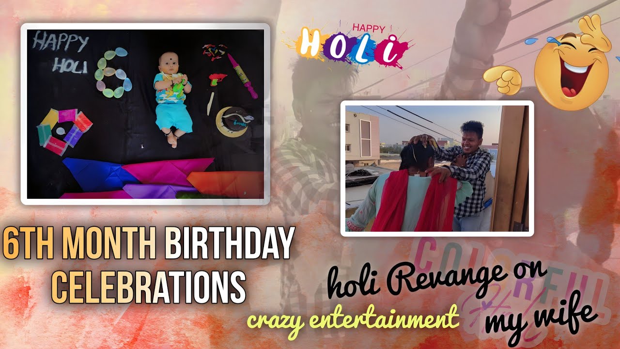bolarum Rinku son 6th month birthday celebration Holi concept revenge on his wife full crazy 🤣