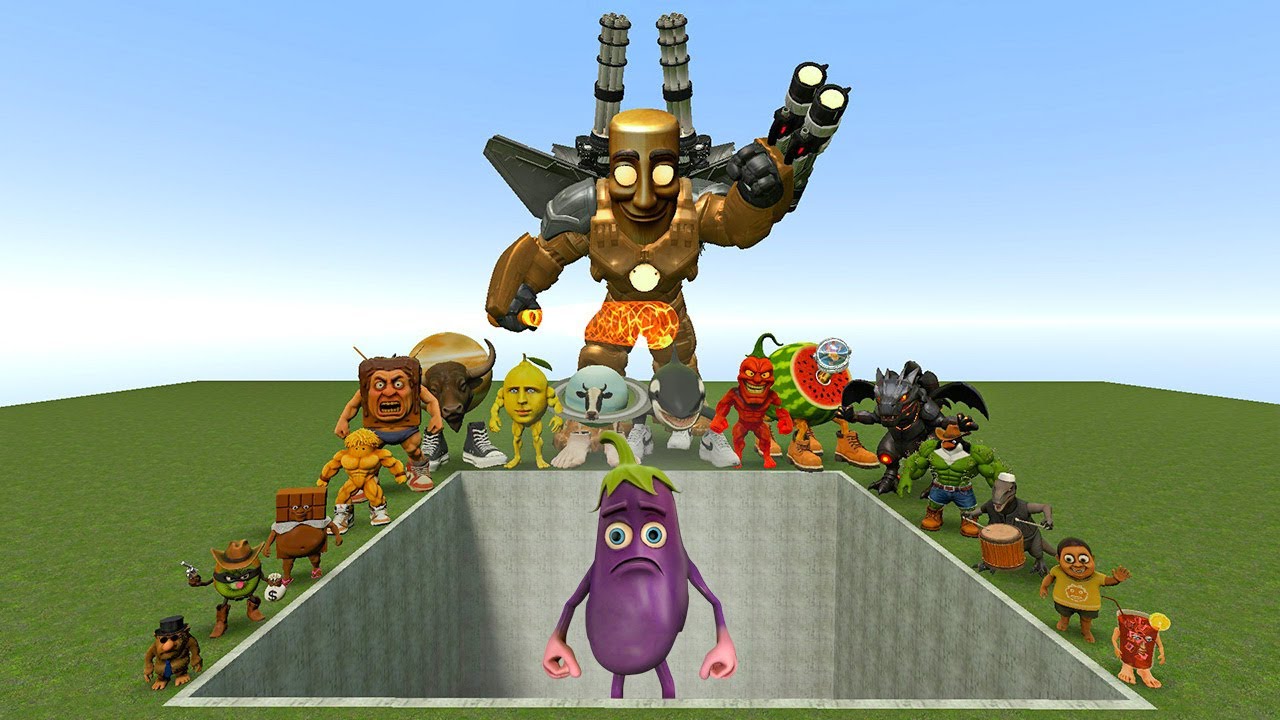 AI Brainrot Memes vs Kokoko Sahur Bosses in Giant Pit – Gmod Chaos