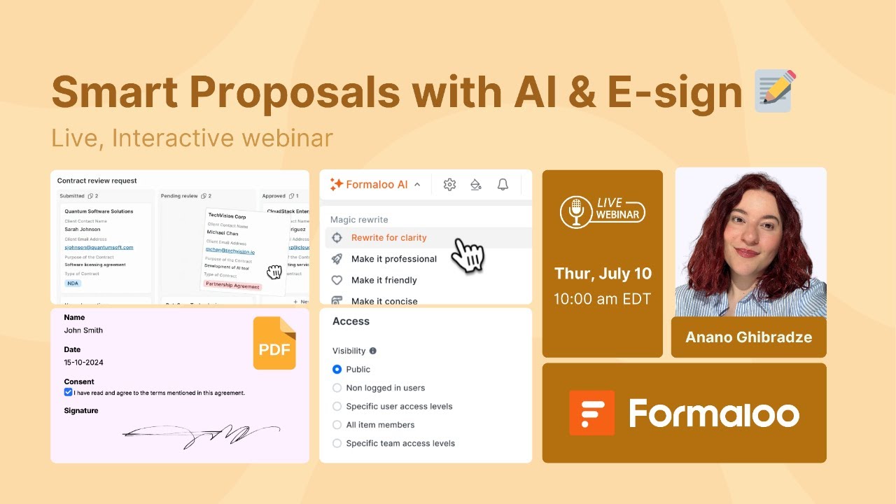 Create an AI-powered proposal builder with PDF & E-sign