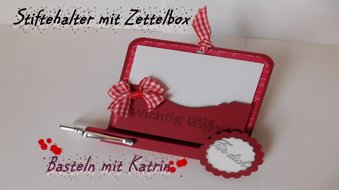 Stiftehalter mit Zettelbox mit Produkten von Stampin Up
