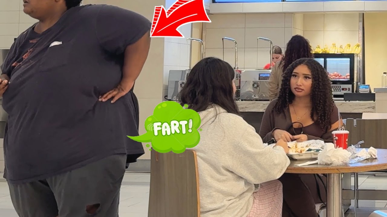 800lbs Man Farts In Women's Faces While They Eat At The Mall!!! (Epic Prank)