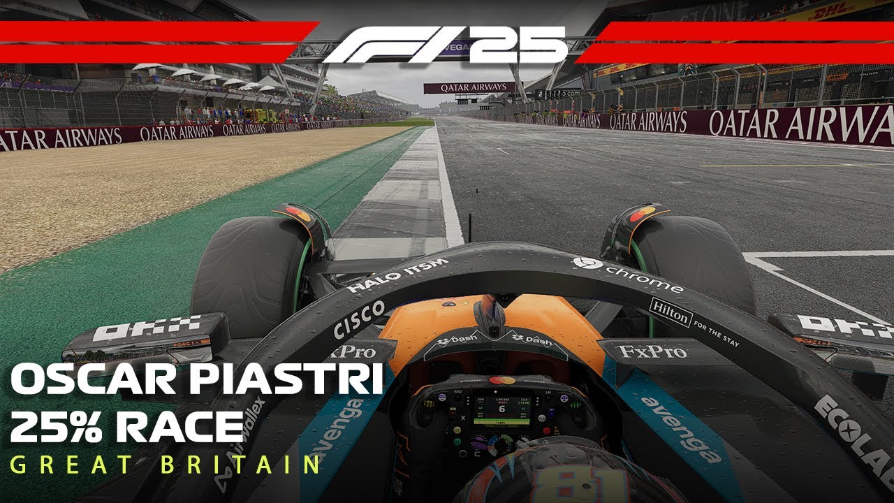 F1 25 Gameplay | Oscar Piastri at Silverstone 25% Race | McLaren Racing