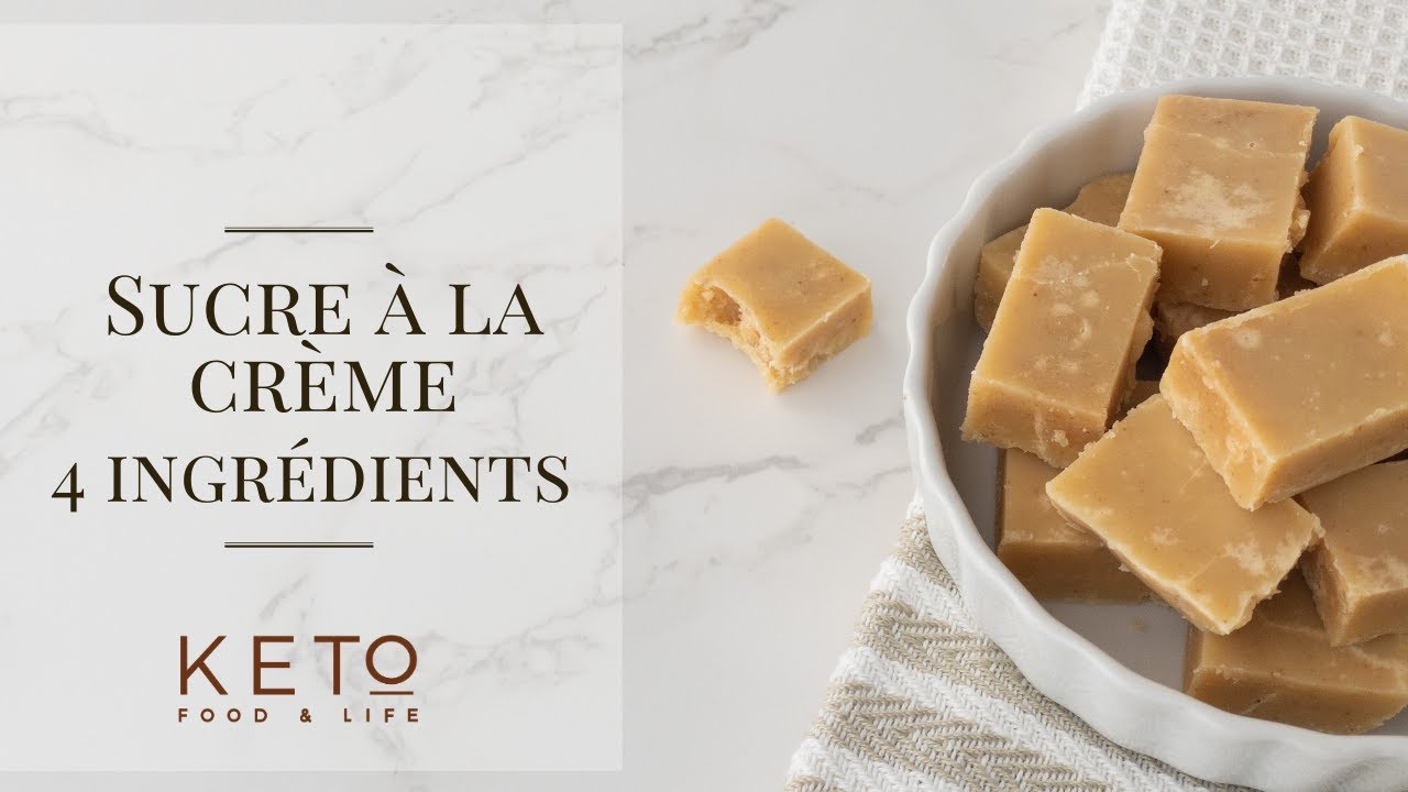 (Subtitles) Sucre à la crème en 4 ingrédients / Keto fudge 4 ingredients