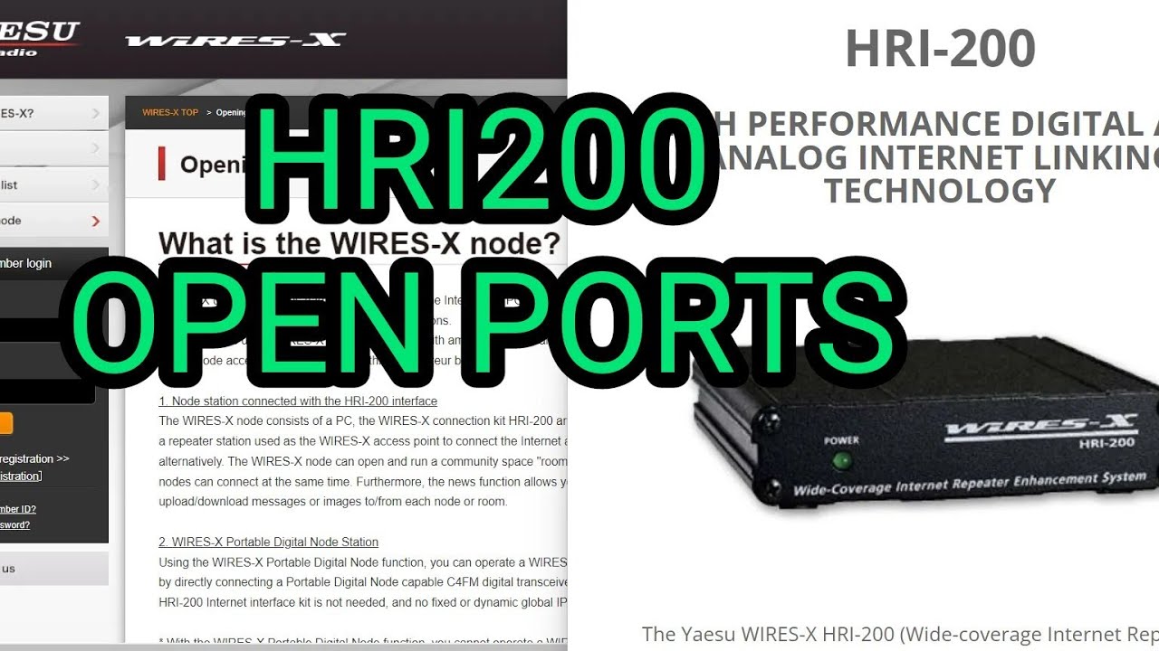 HRI200 - WIRES X OPENING PORTS in ROUTER