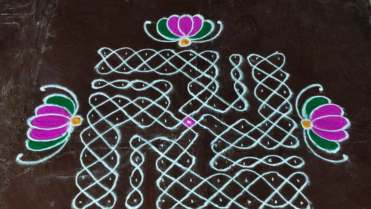 9x9dots daily easy rangoli 💐💐 beautiful rangoli 💐