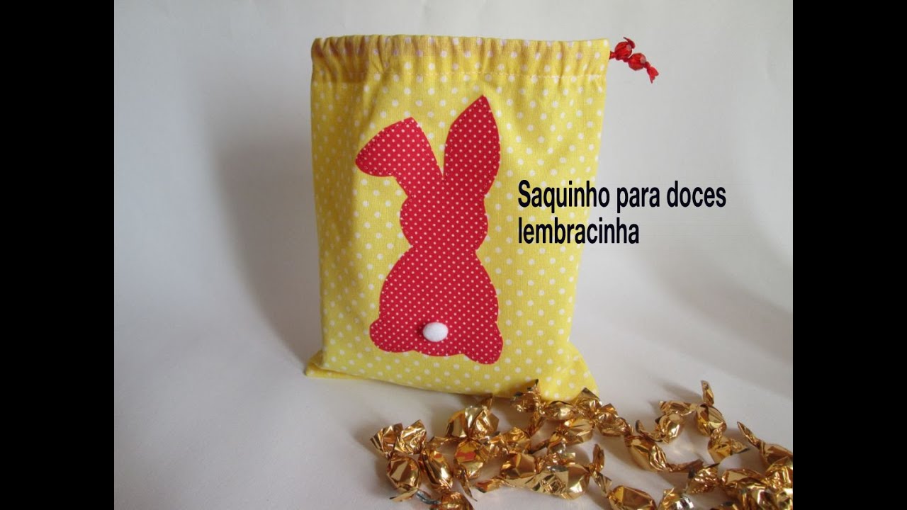Saquinho de tecido  para doces fácil lembracinha Páscoa woven sachet