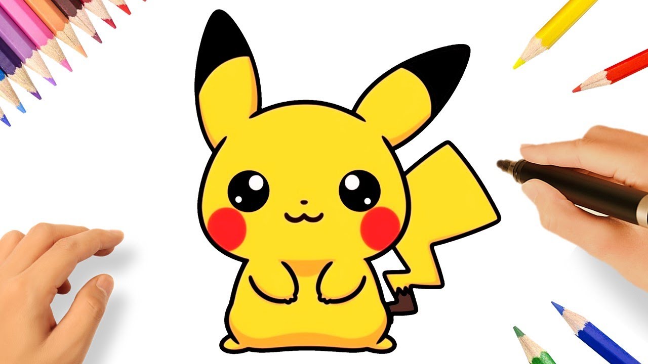 COMO DESENHAR O PIKACHU KAWAII FÁCIL⚡