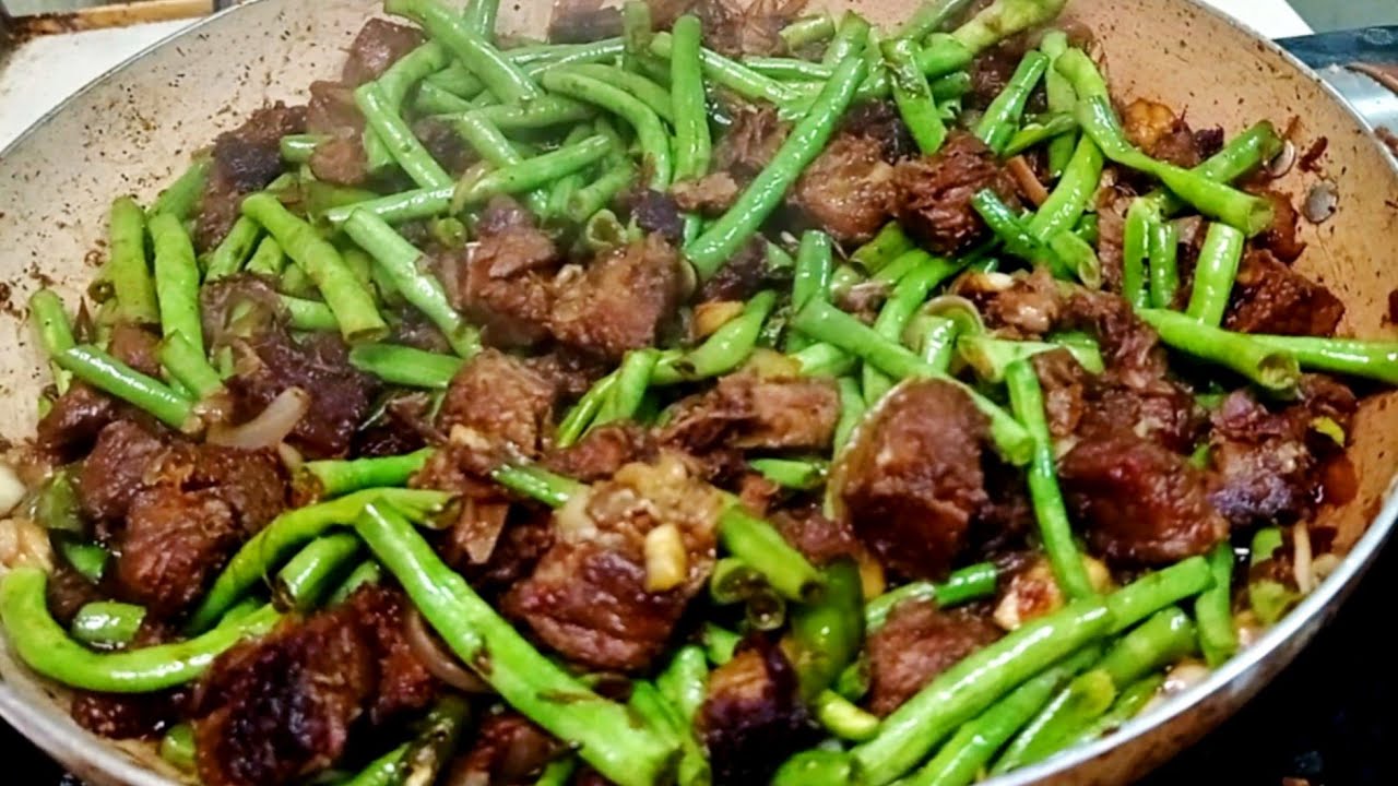 HOW TO COOK ADOBONG BAKA NA MAY SITAW
