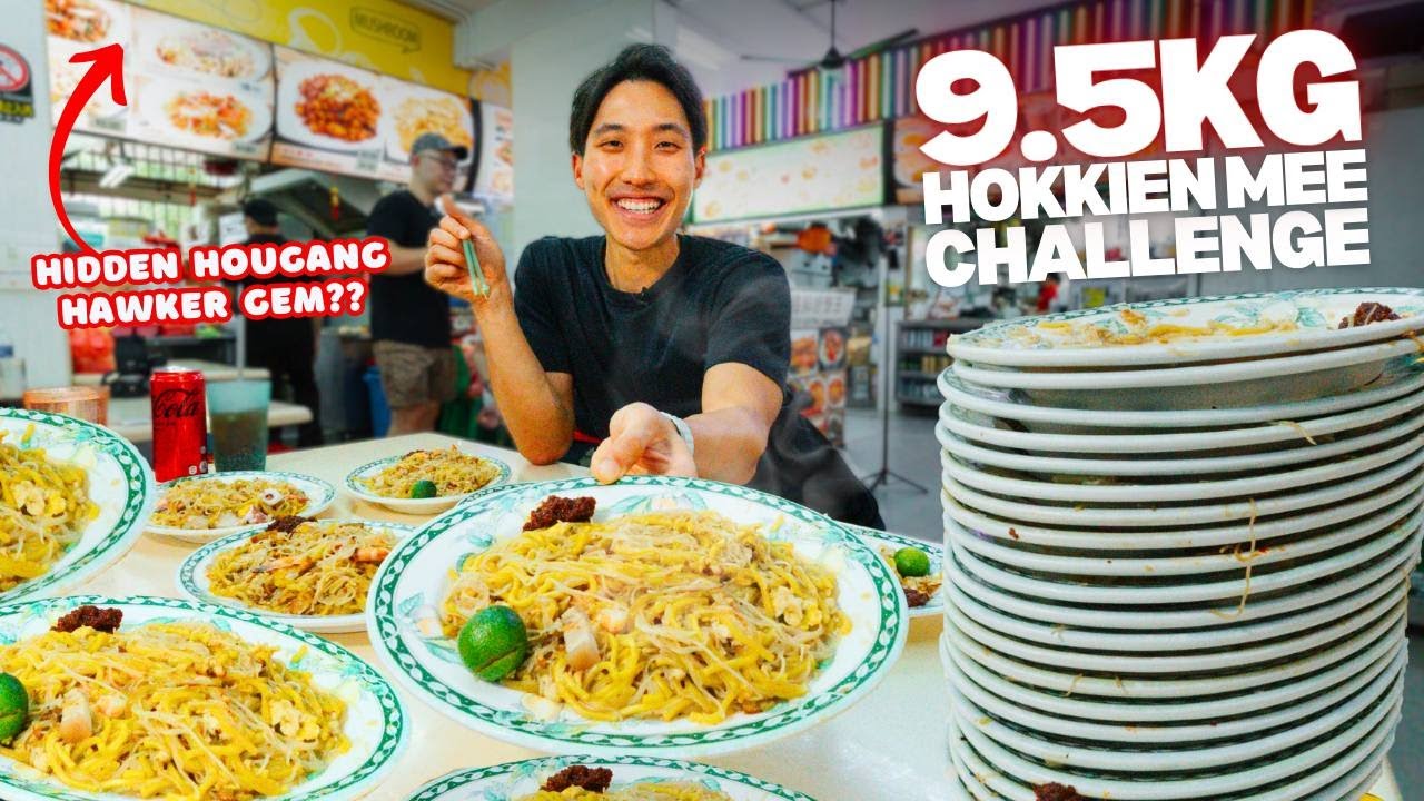 INSANE 9.5KG Hokkien Mee Challenge! | INCREDIBLE Hidden No Signboard Hokkien Noodles in Hougang?!