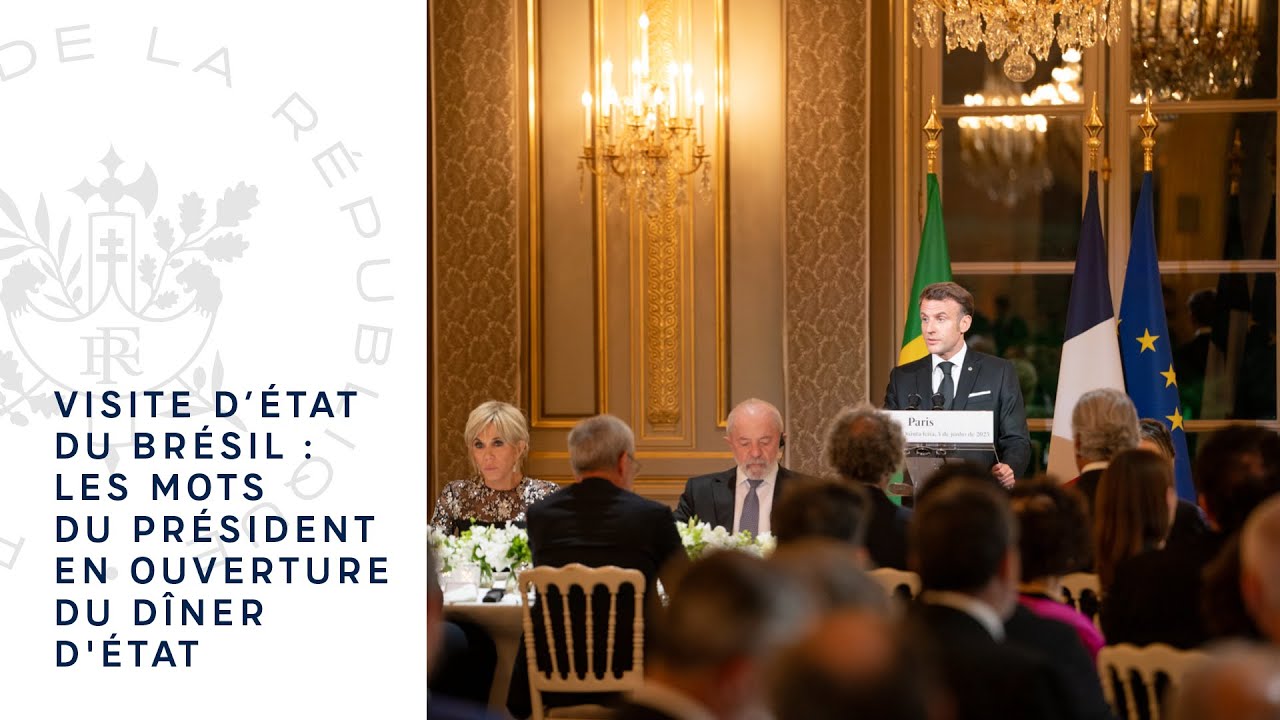Visite d’État du Brésil : les mots du Président Emmanuel Macron en ouverture du dîner d'État.