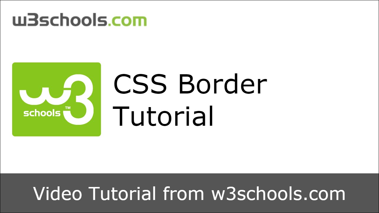W3Schools CSS Border Tutorial
