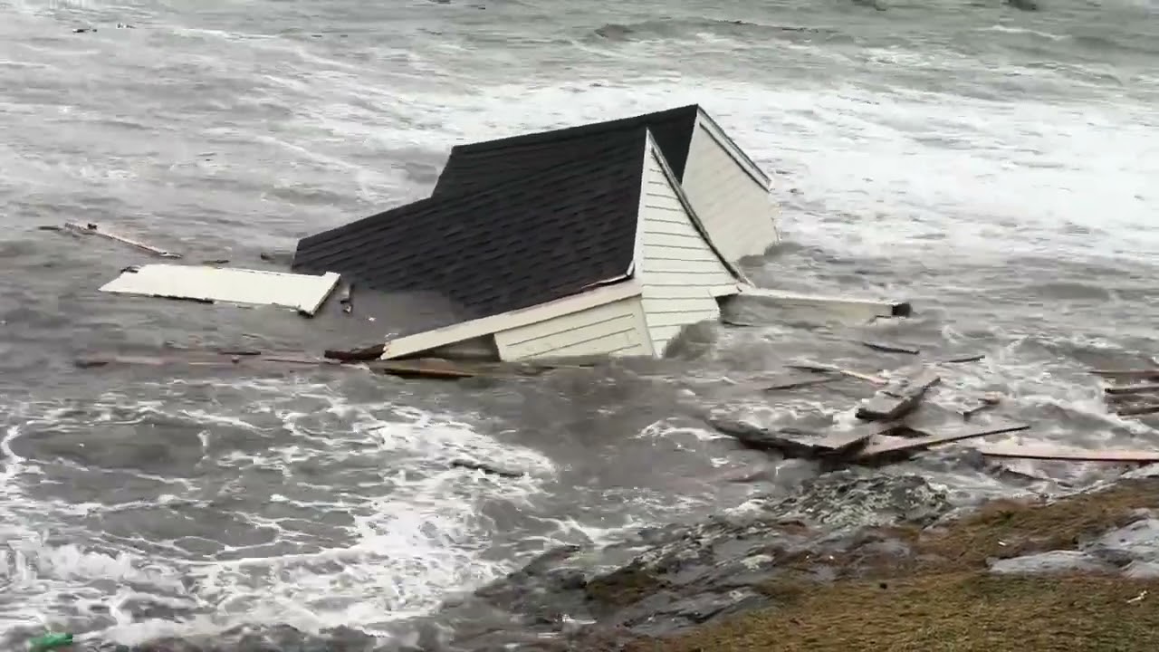 Fishing Houses Swept Off Willard Beach, South Portland, Maine