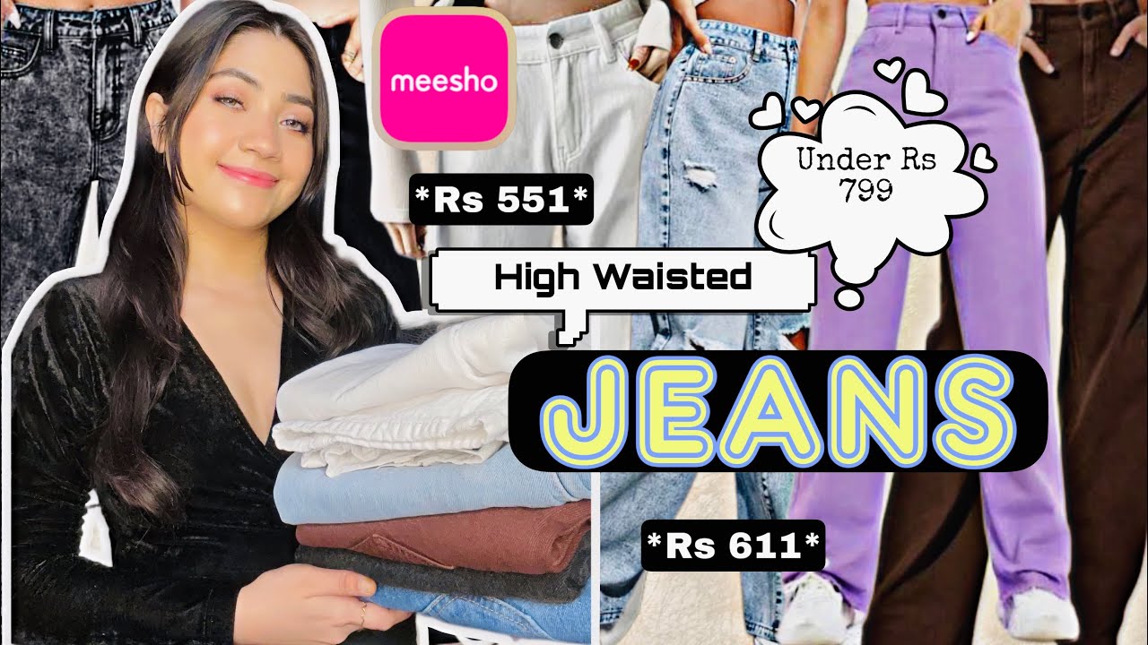 Meesho High Waist Jeans Haul *Under Rs799* | Wide Leg, Straight FIT & Skinny FIT Jeans| Renigraphy