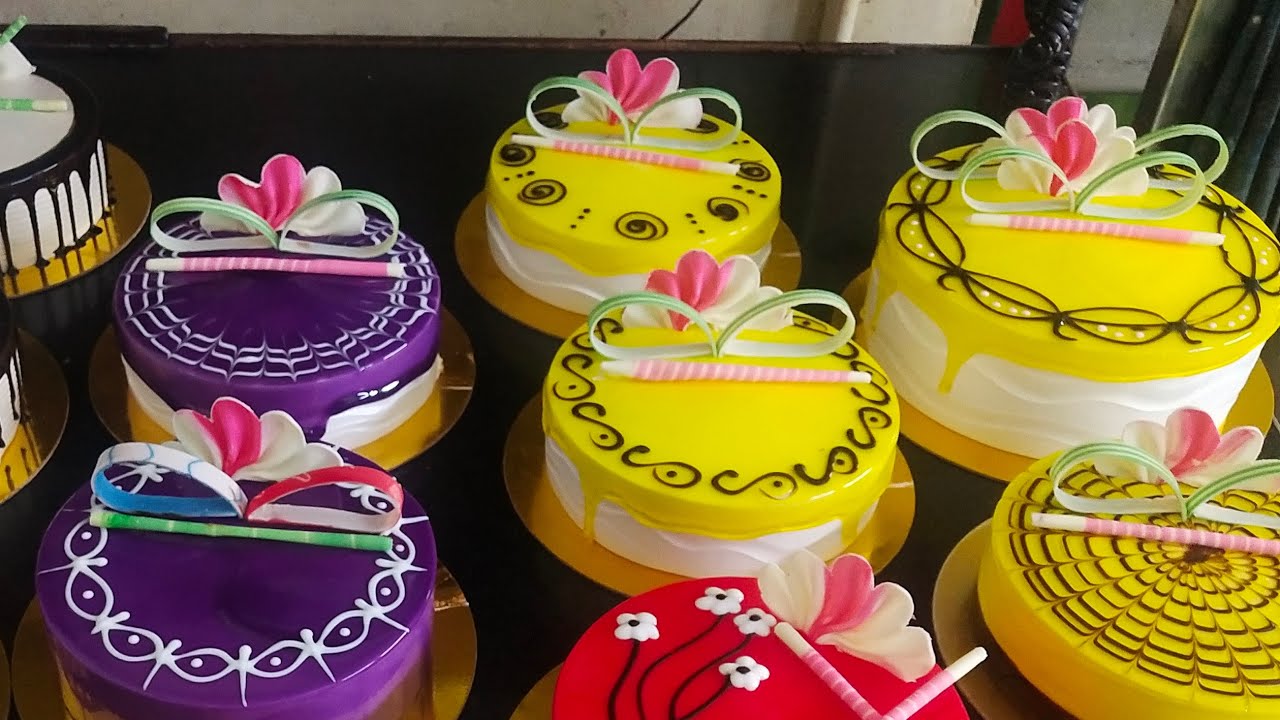 how to make simple design cake making 🎂😍❤