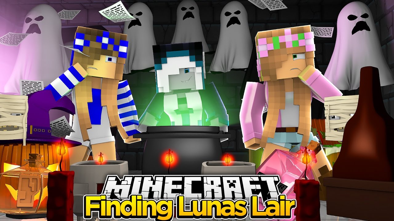Minecraft Royal Family : FINDING LUNAS SECRET LAIR! w/Little Kelly & Little Carly