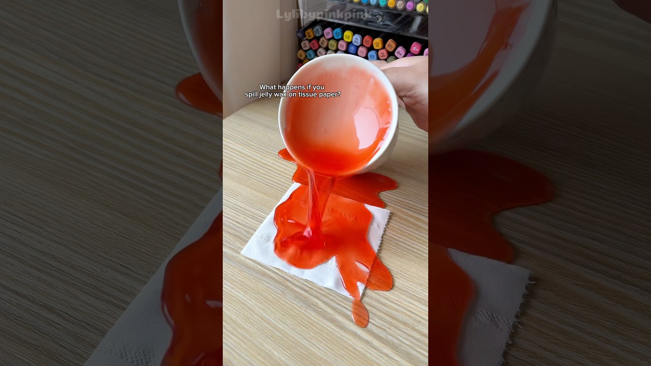 SPILL JELLY WAX ON TISSUE PAPER ✨🩷 #jellywax #satisfying