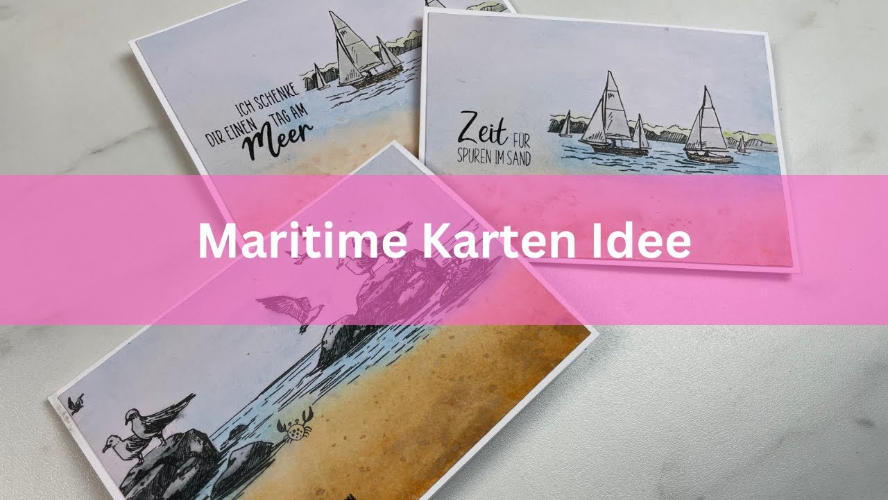 Karten Basteln - Maritime Karten Idee - mit Action Material / Creative-depot
