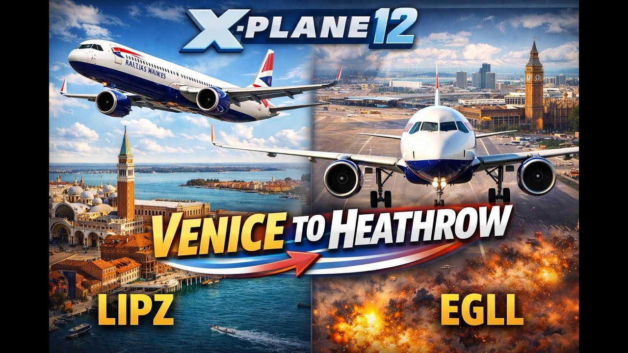 X-Plane 12 | Toliss A321neo - (LIPZ) Venice to (EGLL) heathrow