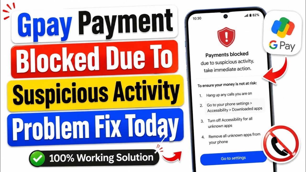 How To Fix Payment Blocked Due To Suspicious Activity Take Immediate Action Problem On Google Pay