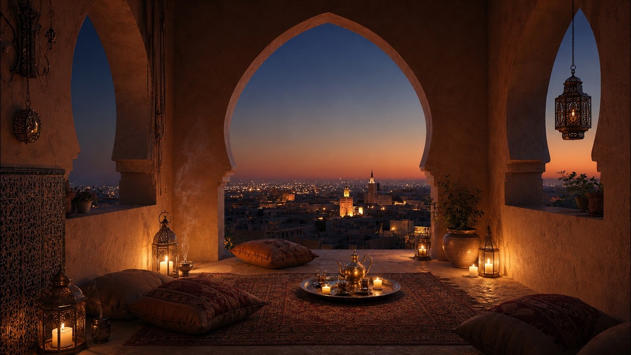 Evenings Around the World | Warm Moroccan Evening Ambience | 4K HDR