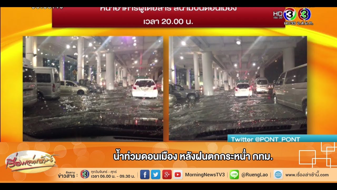เรื่องเล่าเช้านี้ น้ำท่วมดอนเมือง หลังฝนตกกระหน่ำ กทม.(4 ก.ย.58)