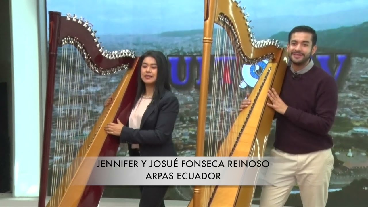 QUITO TV ENTREVISTAS JENNIFER Y JOSUÉ FONSECA REINOSO ARPAS ECUADOR TEMA CONCIERTO A CUERDA ME ENAMO