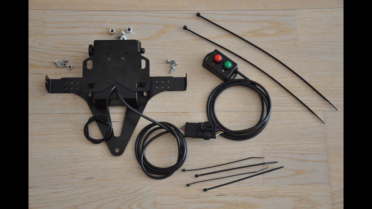 License plate flipper for motorbike, universal, fender elimination