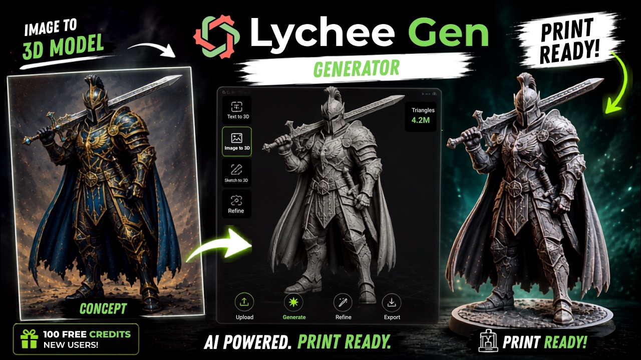 Я протестировал Lychee Gen: может ли ИИ создавать модели, пригодные для 3D-печати?