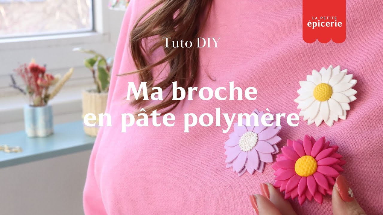 TUTO 🌼 Comment créer une broche marguerite en pâte polymère FIMO ?