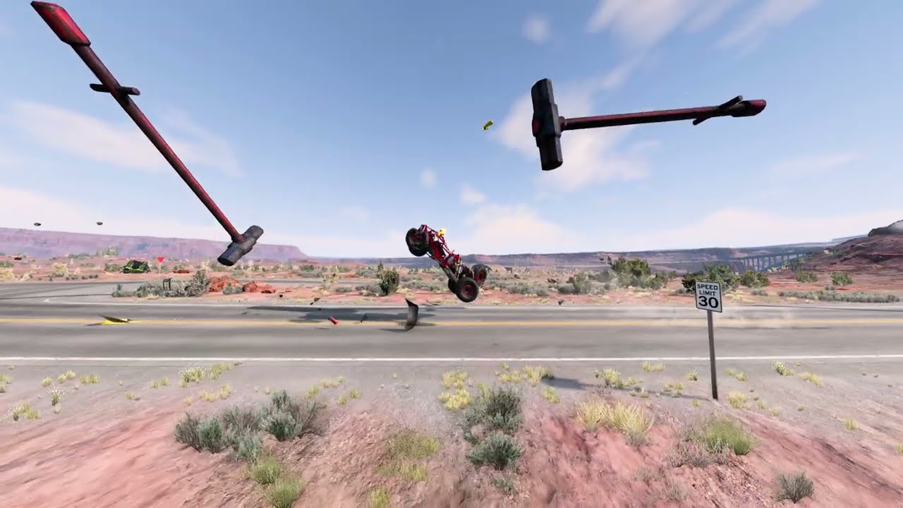 Mobil vs Hammer ▶️ BeamNG Drive @DEVVYA