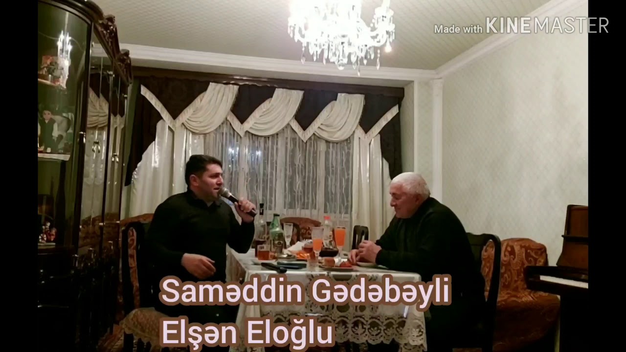 Elşən Eloğlu ustadı Saməddin Gədəbəyli ilə birlikdə.  Qəlb oxşayan şeirlər