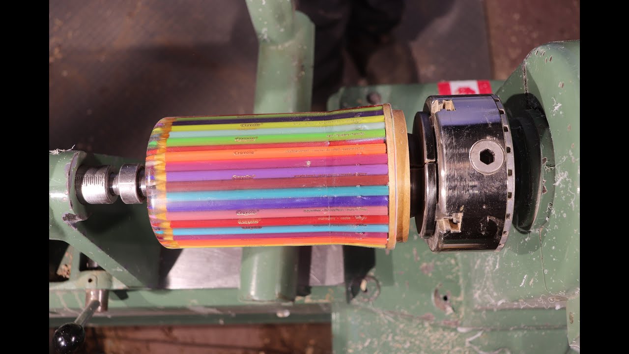 Woodturning | Colored Pencil and Resin Vase