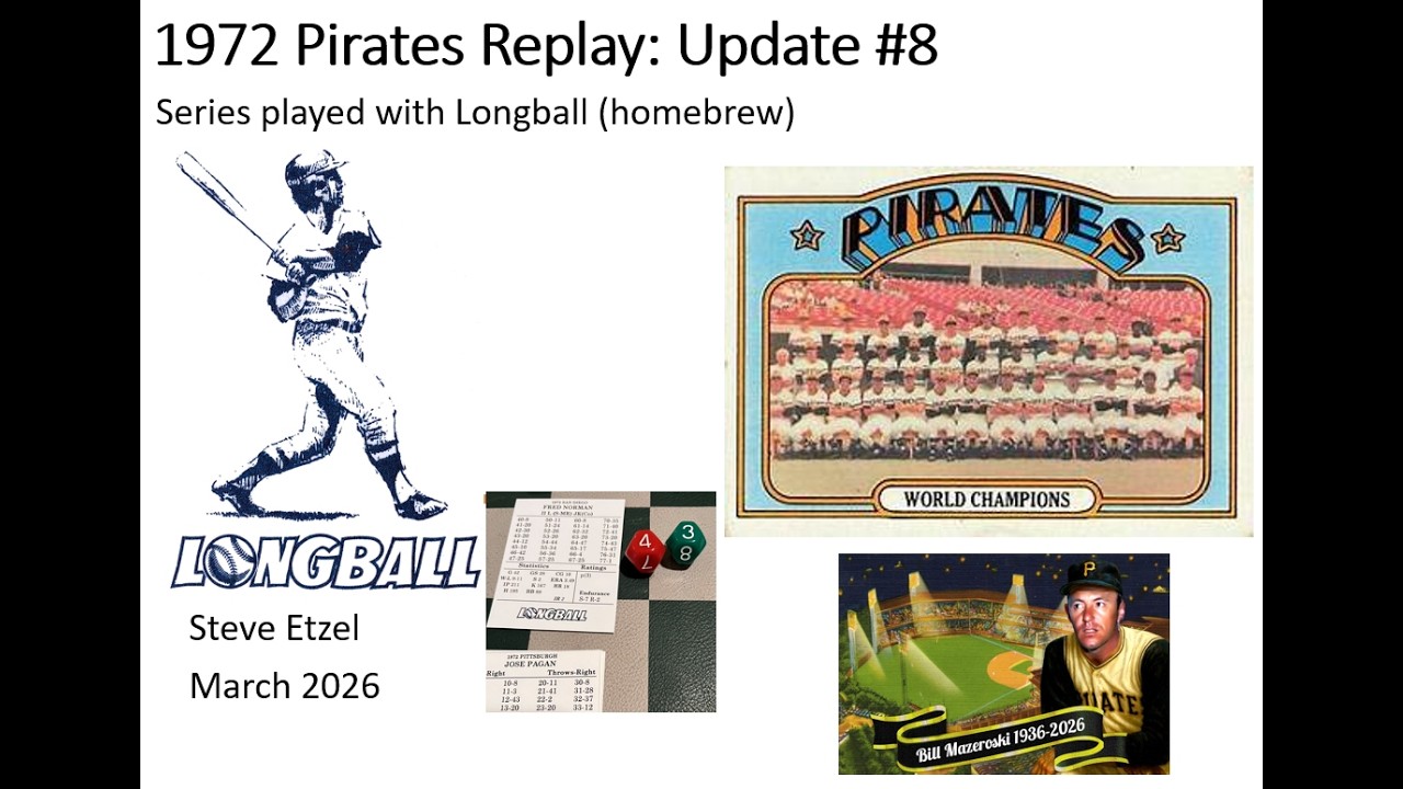 1972 Pirates Replay: Update #8 (Longball)