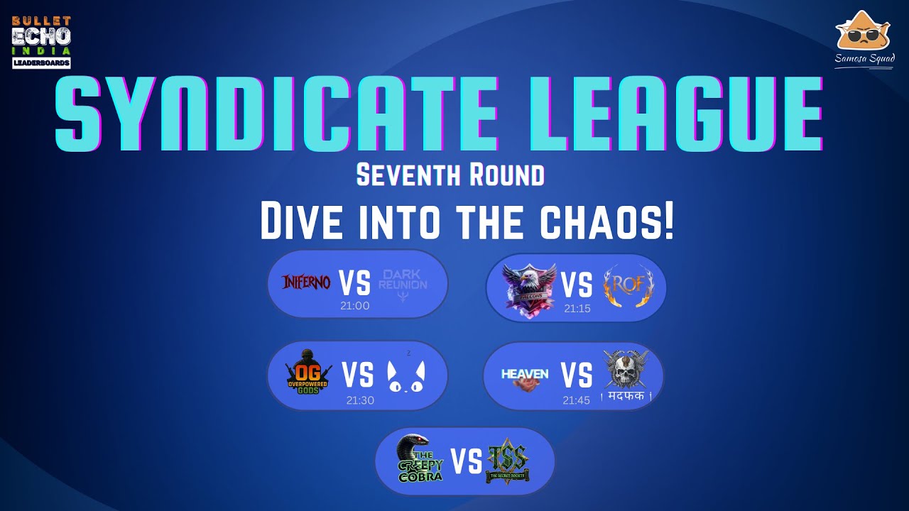 Syndicate League Day 7 | Bullet Echo India Tournament LIVE | Intense Battles Begin!