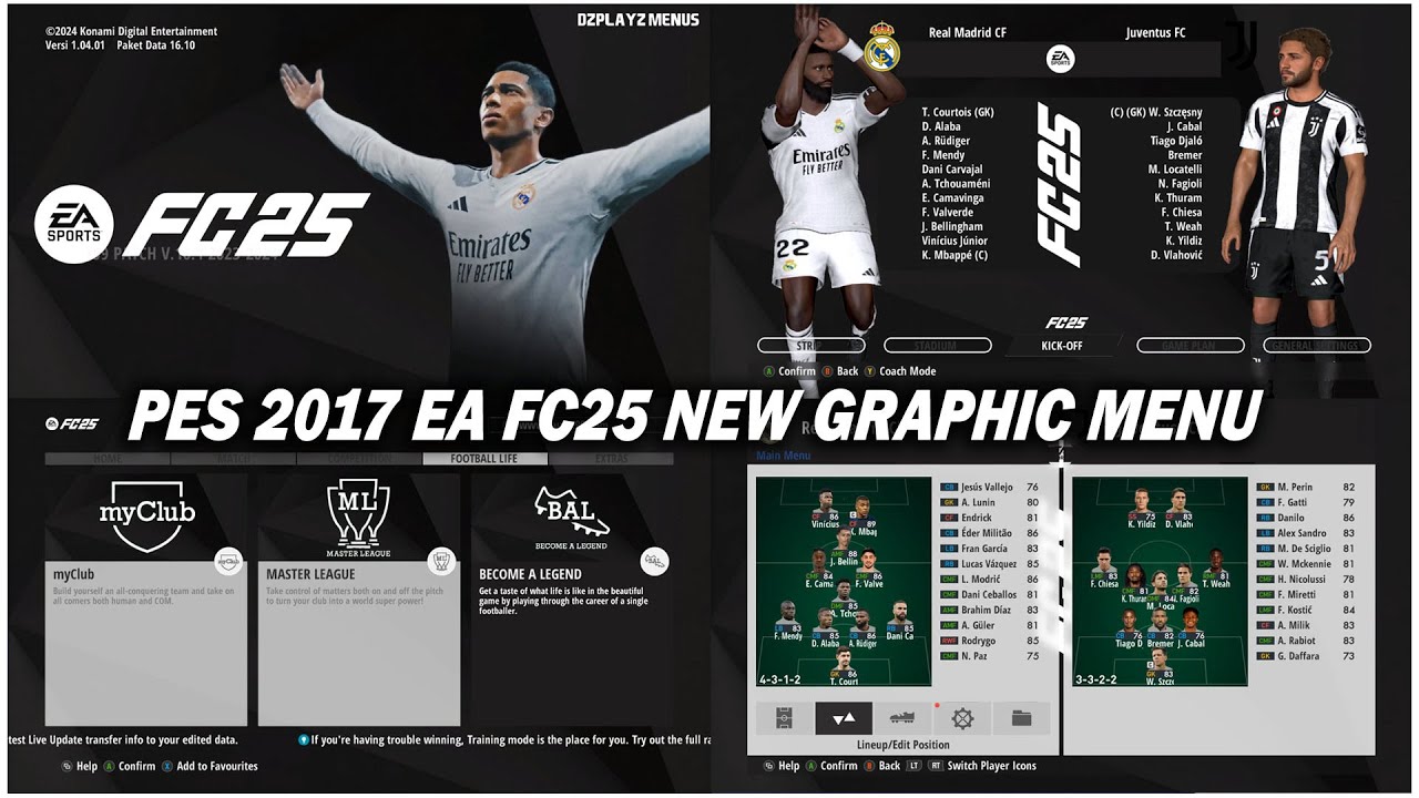 PES 2017 NEW EA FC25 GRAPHIC MENU FOR ALL PATCH