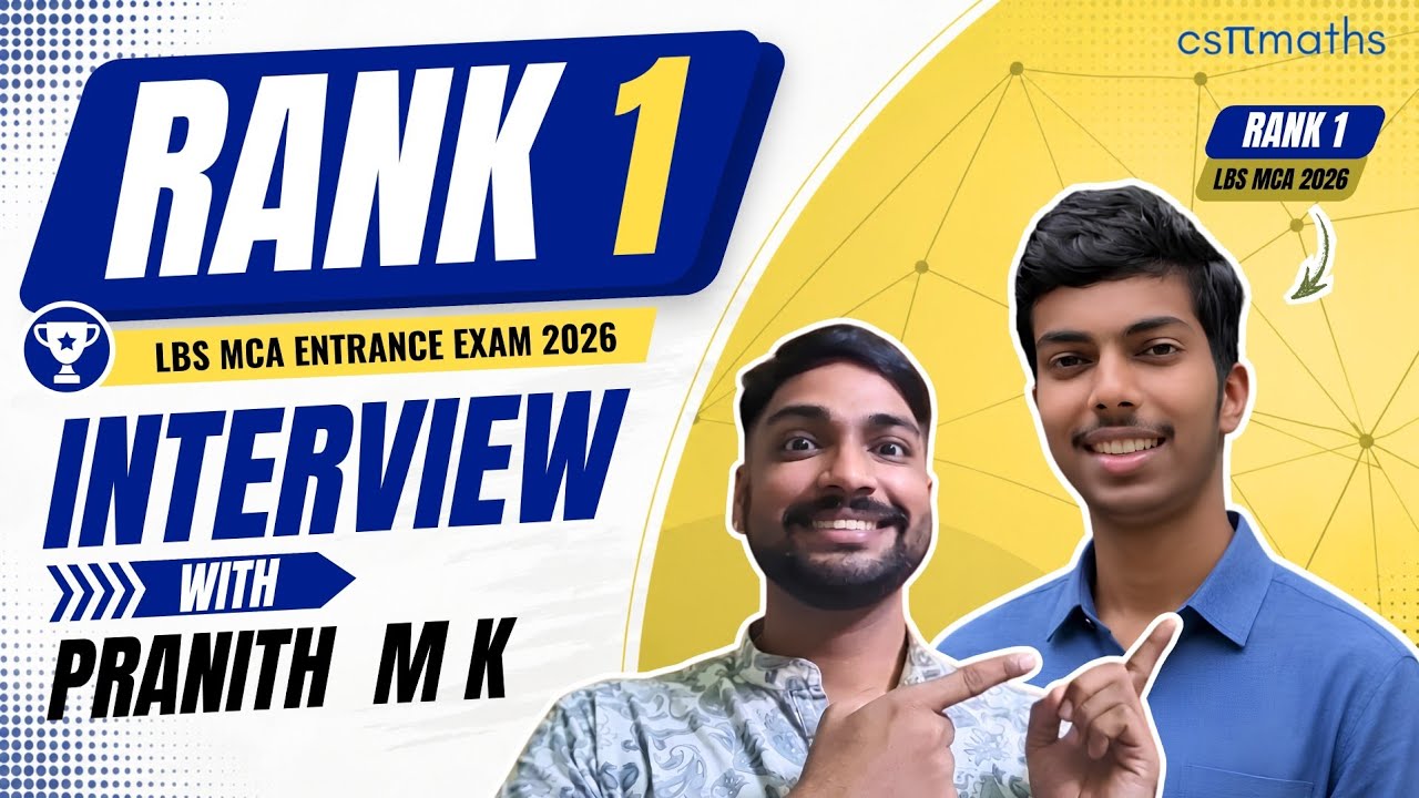 LBS RANK 1 | MCA LBS 2026 | Meet Mr. Pranith M.K | LBS MCA RANK 1|