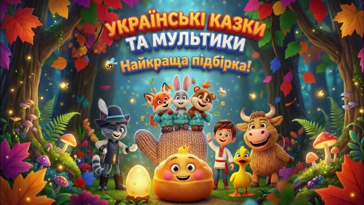  УКРАЇНСЬКІ КАЗКИ та МУЛЬТИКИ! Велика підбірка для дітей: Колобок, Рукавичка, Солом'яний бичок
