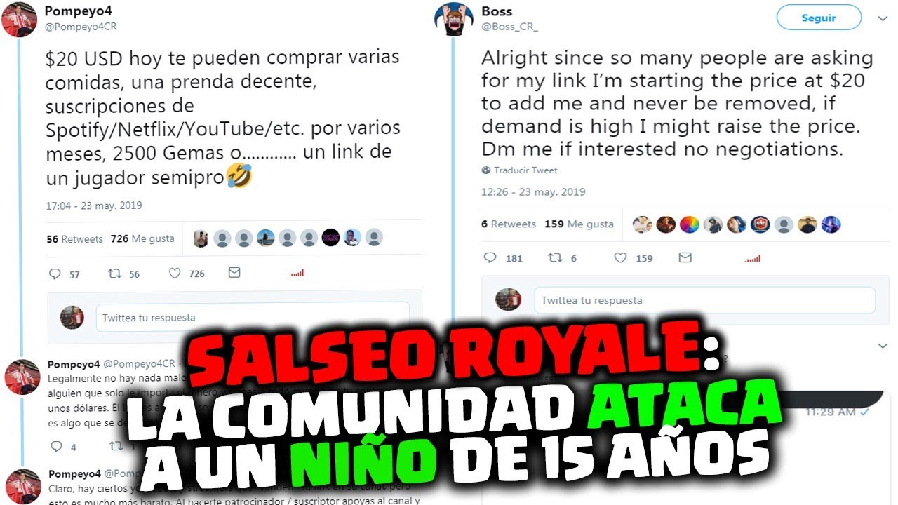 SALSEO ROYALE: LA COMUNIDAD ATACA A UN NI&Ntilde;O DE 15 A&Ntilde;OS - DrekzeNN - Clash Royale