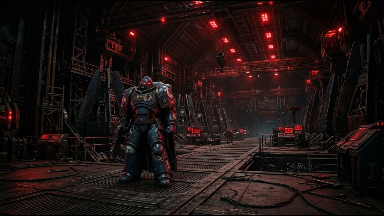 Space Marine Armory Ambient ⚔️ Warhammer 40k Power Armor ASMR & Industrial Drone