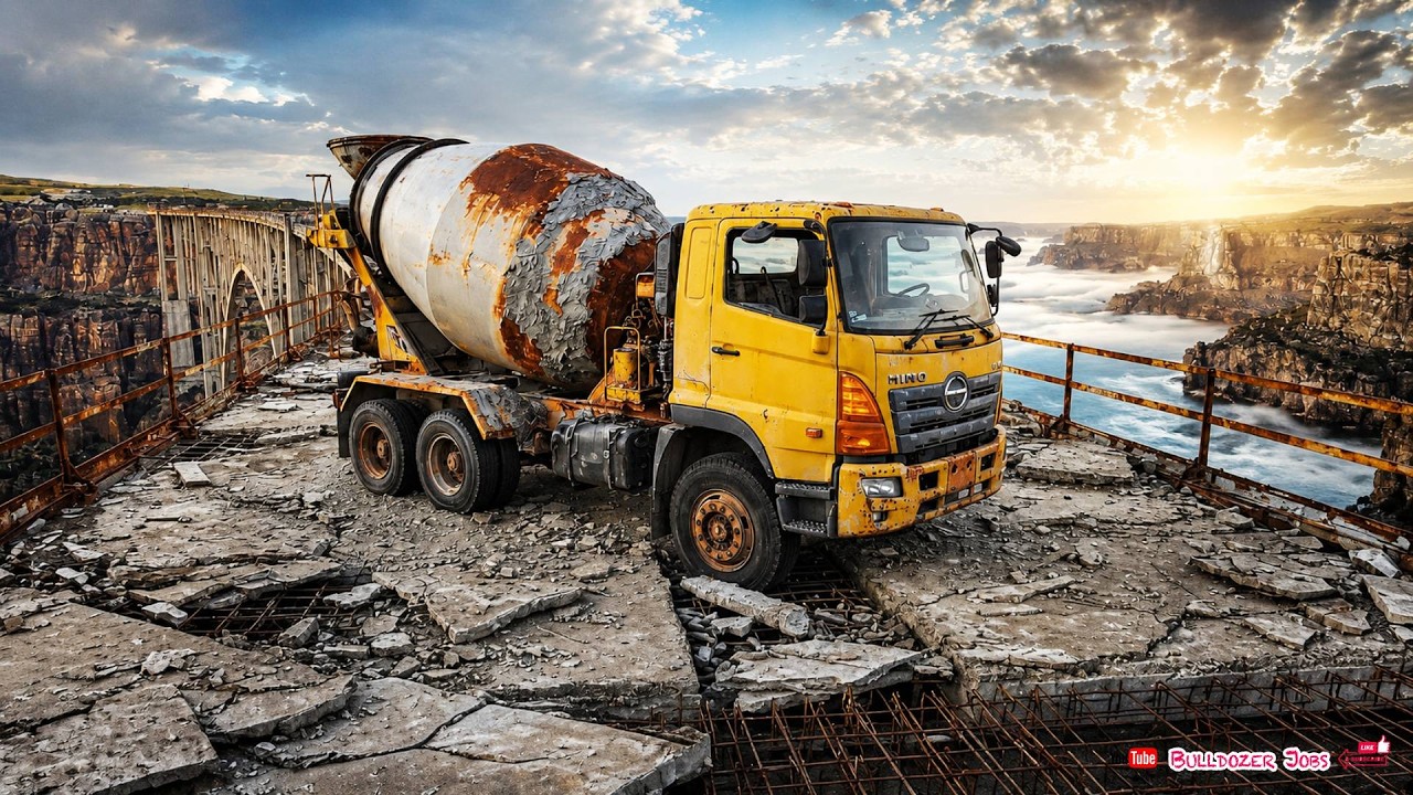 25 Years Abandoned! Hino 700 Mixer Truck Forgotten on a Collapsing Canyon Bridge