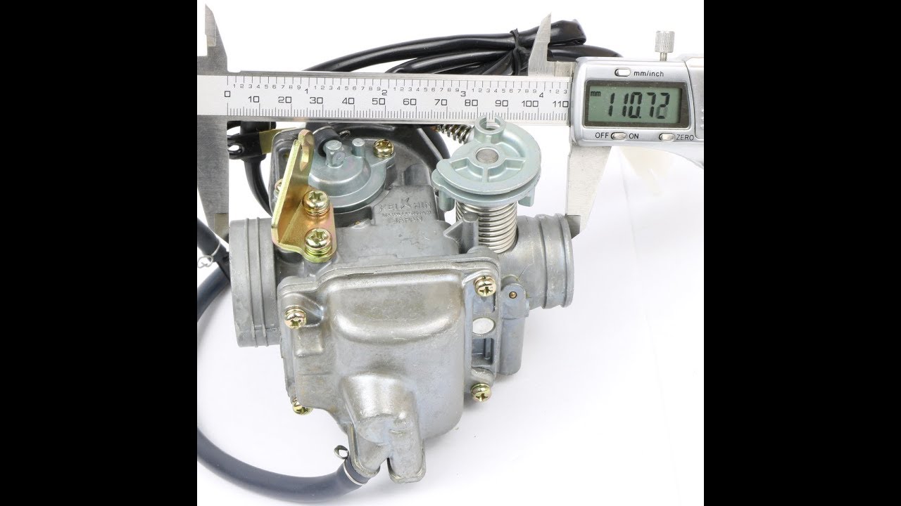 Карбюратор на скутера с двигателем GY6 152QMI 125cc, затвор 22 мм, 'KEIHIN', видеообзор с замерами