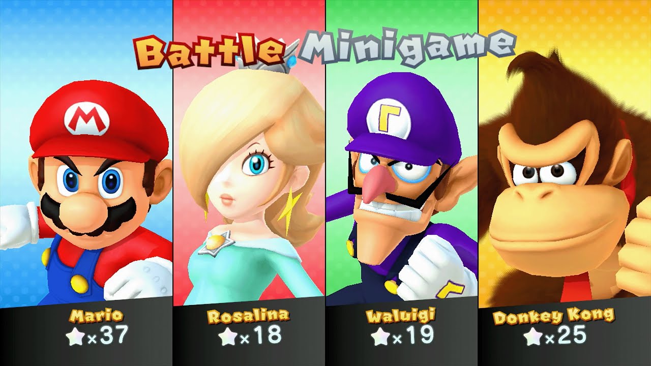 Mario Party 10 - Mario vs Rosalina vs Waluigi vs Donkey Kong - Haunted Trail