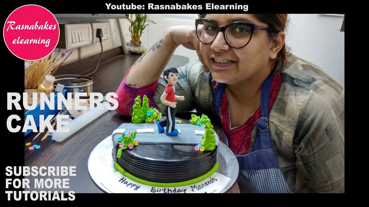 How to make Marathon Runner cake design:fitness Cake decorating ideas:happy birthday cake pics