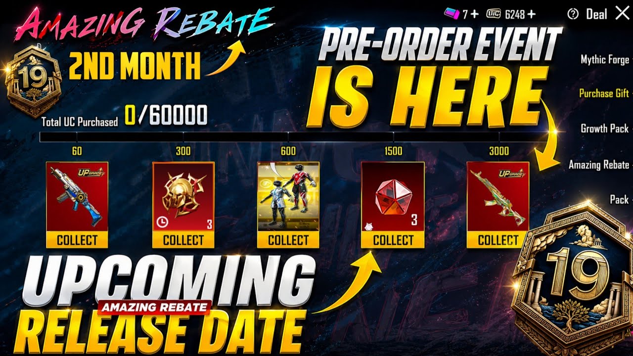 New Amazing Rebate Is Here | Get Free Mythic Emblems | Old Upgrade AKM & Pre-order Event | PUBGM