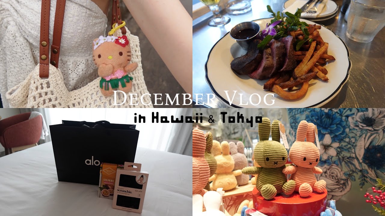 vlog) 大学生の12月🎄ハワイ旅行、カフェ、冬を楽しむ日常🤍就活しながらホノルルを満喫する方法🌺初投稿log♡