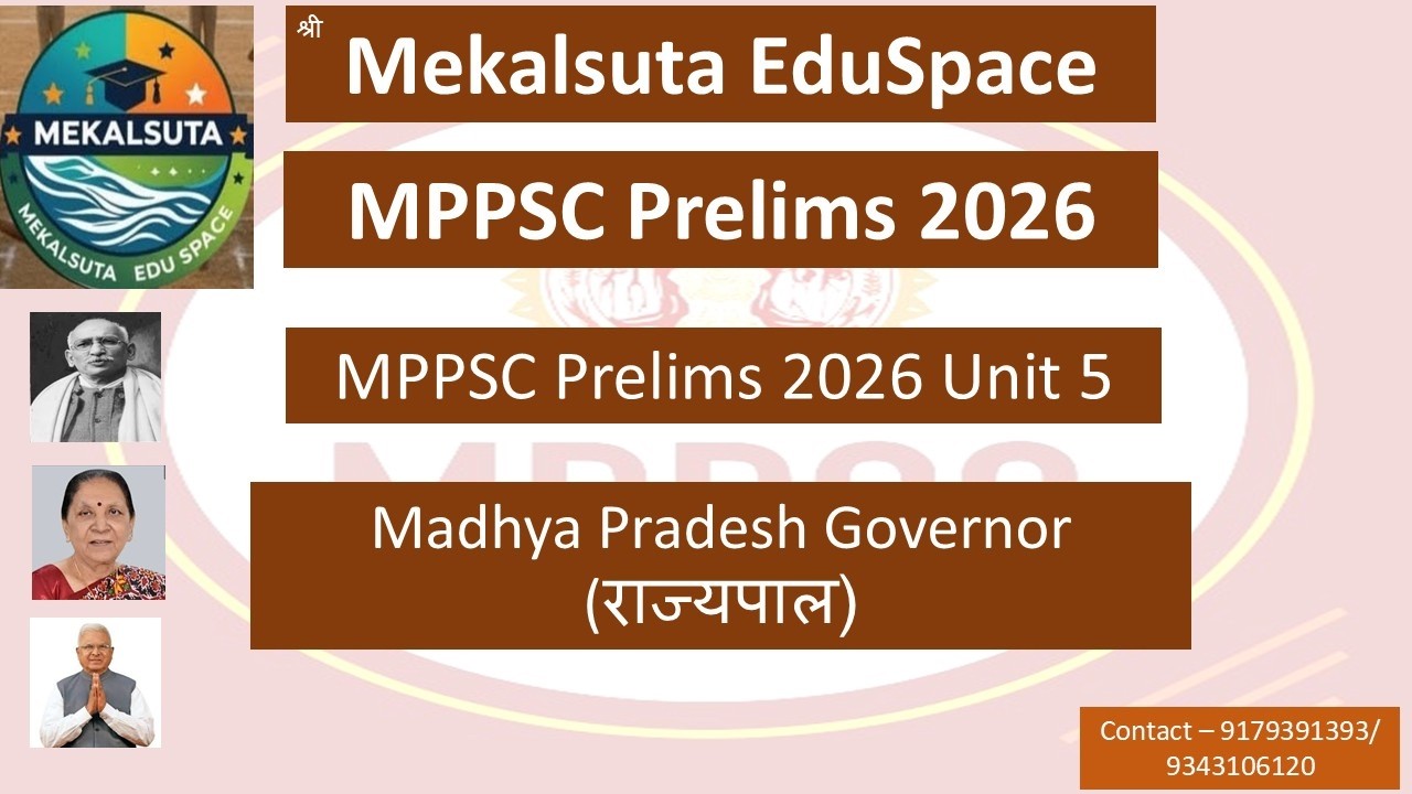 MPPSC  Prelims 2026 Unit 5: Madhya Pradesh Governor (राज्यपाल) | Complete Preparation Class 1