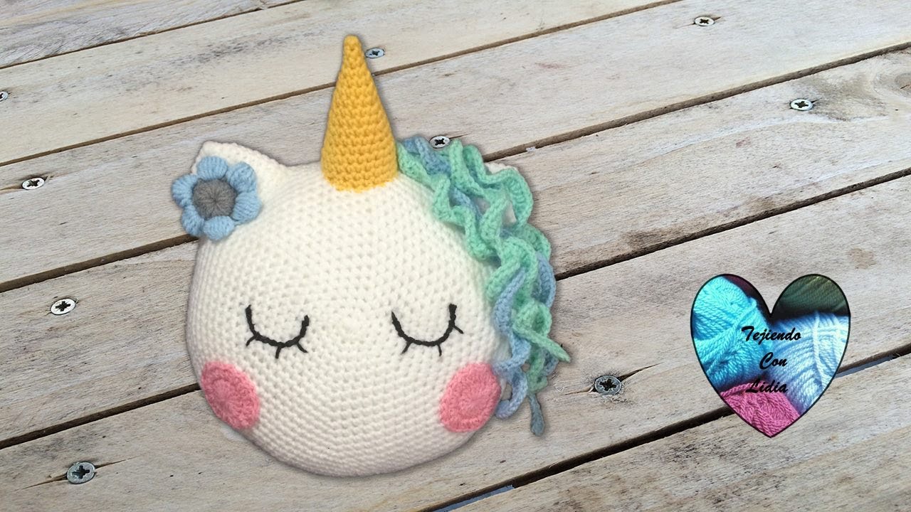 Cojín Unicornio tejido a crochet paso a paso