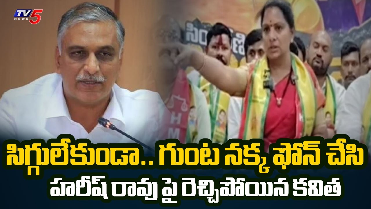 గుంట నక్క ఫోన్ చేసి..Ex MLC Kavitha Shocking Comments On Harish Rao | TV5 News