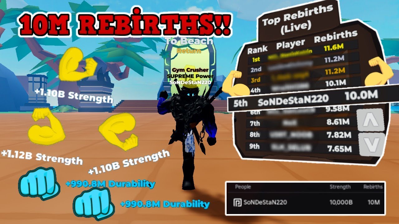 10 Million Rebirths!! - (1B Strength Without Pets) Muscle Legends 💪