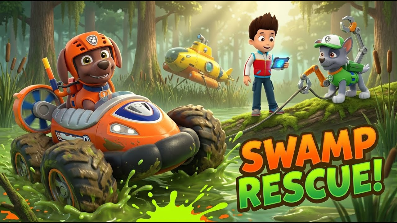 PAW Patrol: Rescue Wheels – The Swampy Submarine Save! 🐊🚤 | Zuma’s Monster Hovercraft Mud Rescue!